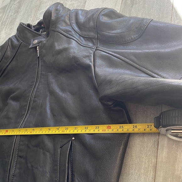 Knoles & Carter Jacket Black Leather Bomber Hoodie - Picture 14 of 16